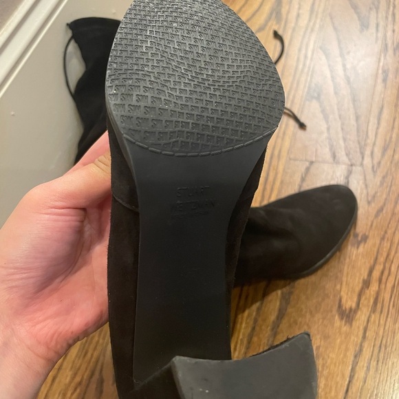 Stuart Weitzman Black Over-the-Knee Boots with Block Heel - Picture 3 of 5